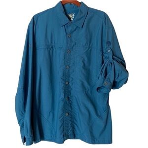 MOUNTAIN Hard Wear Blue Button Down All Purpose Shirt. Men’s L.